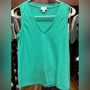 J. Crew XS Kelly Green V-Neck Tank Top